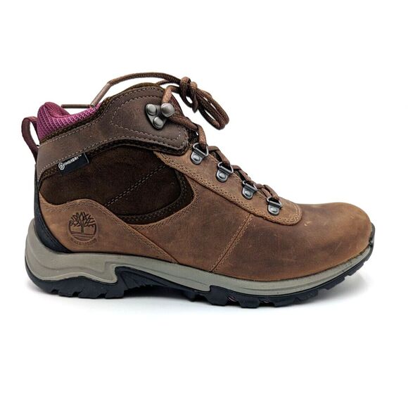 Timberland Mt. Maddsen Waterproof Mid Hiker Brown Full Grain Boots Womens‎ 7M - Picture 1 of 13